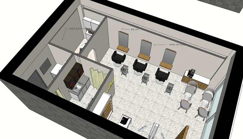 소형미용실레이아웃